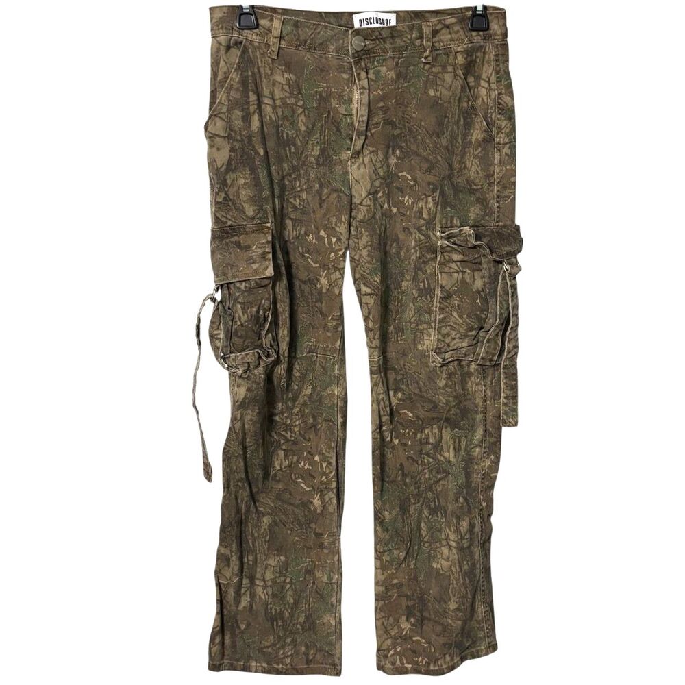 Disclosure Camo Cargo Pants Women's 9/29 Y2K Wide Leg Grunge